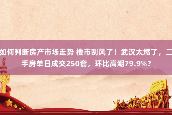 如何判断房产市场走势 楼市刮风了！武汉太燃了，二手房单日成交250套，环比高潮79.9%？