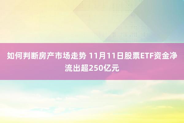 如何判断房产市场走势 11月11日股票ETF资金净流出超250亿元