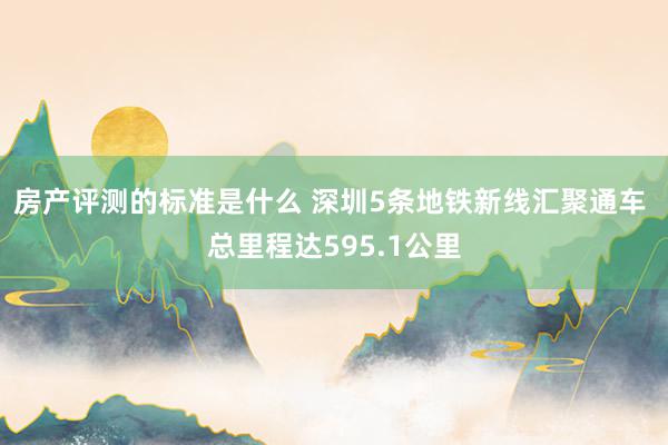 房产评测的标准是什么 深圳5条地铁新线汇聚通车 总里程达595.1公里