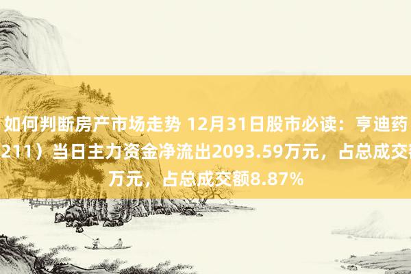 如何判断房产市场走势 12月31日股市必读：亨迪药业（301211）当日主力资金净流出2093.59万元，占总成交额8.87%