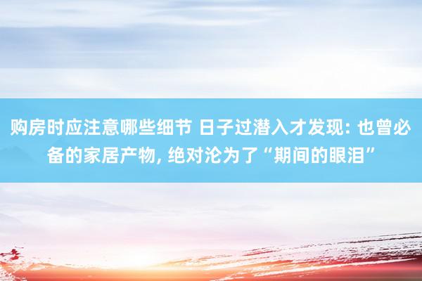 购房时应注意哪些细节 日子过潜入才发现: 也曾必备的家居产物, 绝对沦为了“期间的眼泪”