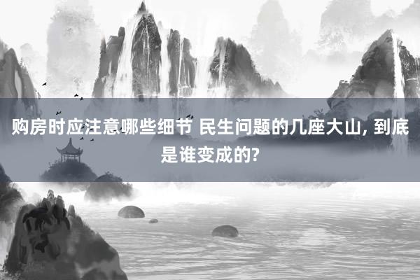 购房时应注意哪些细节 民生问题的几座大山, 到底是谁变成的?